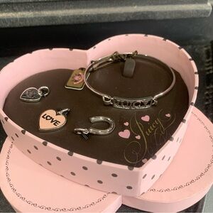 Juicy Couture Pam & Gela Silver Bracelet with Heart and Horseshoe Charms